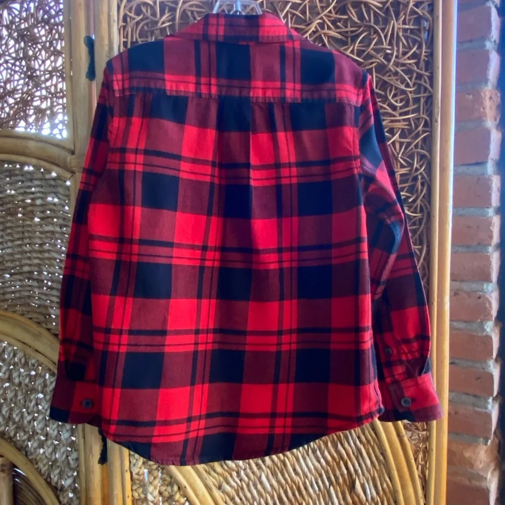 Cat & Jack Red Plaid Button Down Shirt Size XS (4/5) Great Condition